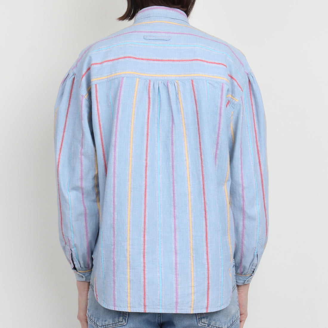 80s Stripe Chambray Cotton Shirt