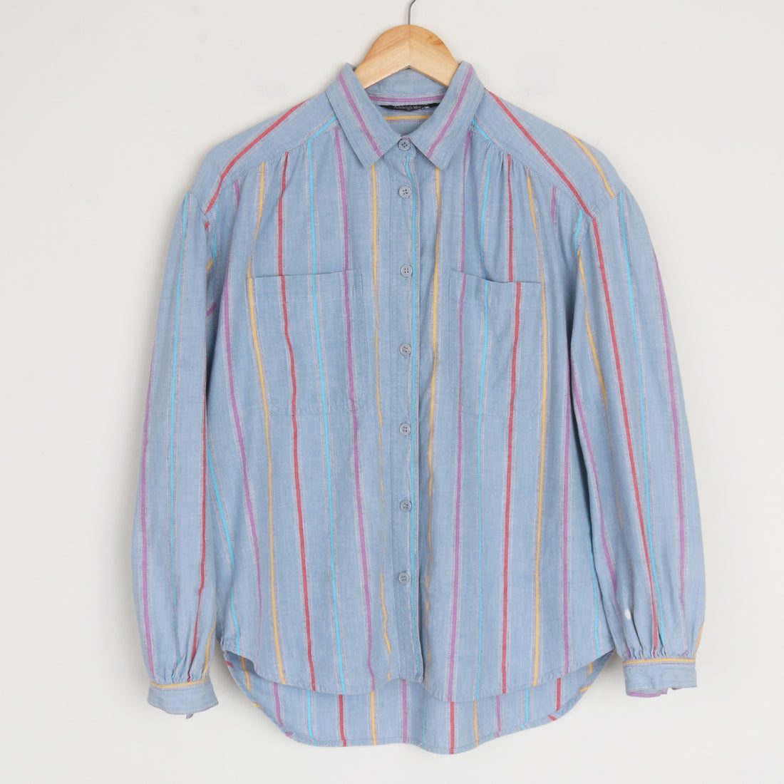 80s Stripe Chambray Cotton Shirt