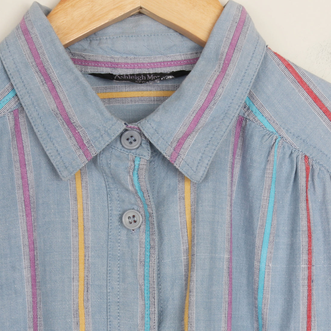 80s Stripe Chambray Cotton Shirt