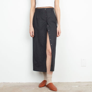 Charcoal Wool Maxi Skirt