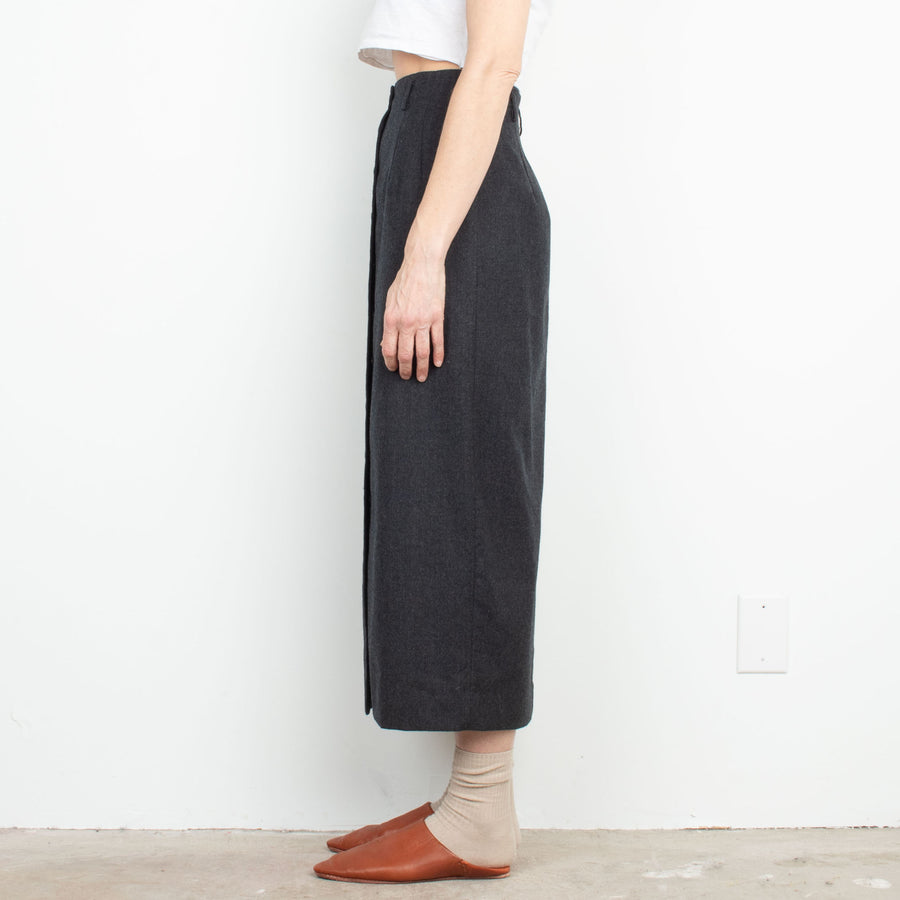 Charcoal Wool Maxi Skirt