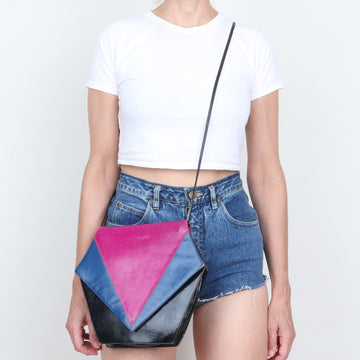 80s Color Block Leather Purse