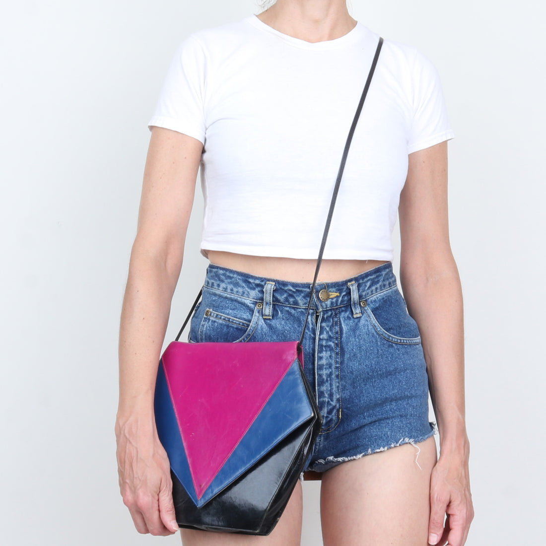 80s Color Block Leather Purse