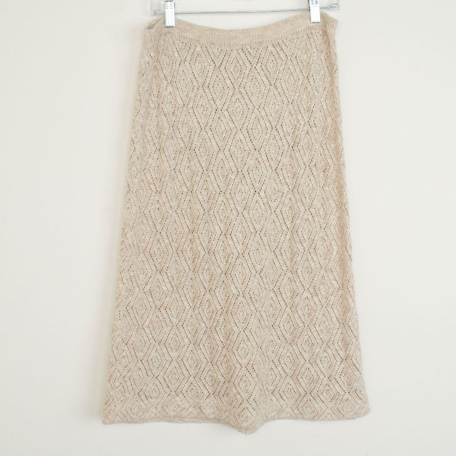 Pointelle Knit Midi Skirt