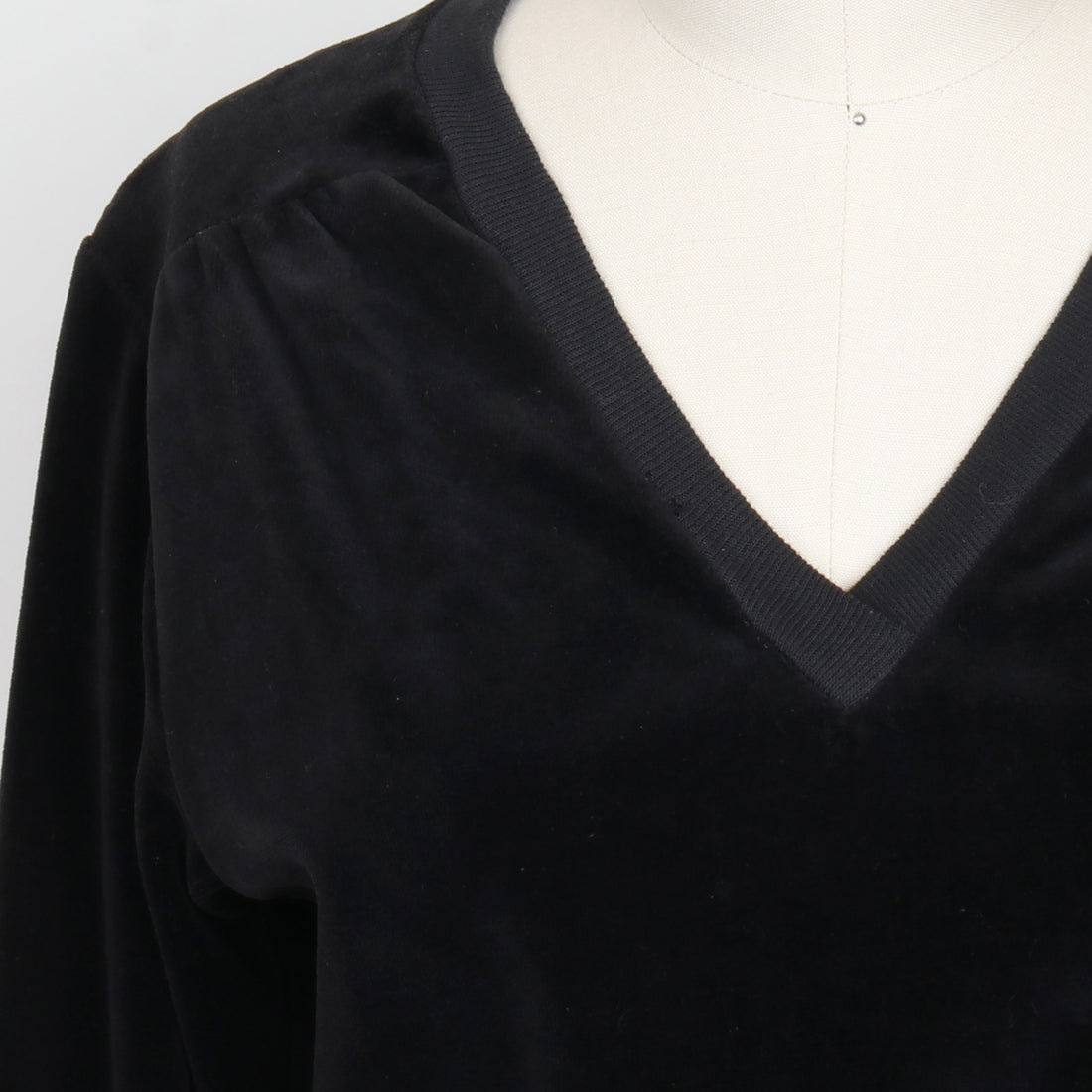 1970s Velour V Neck Crop