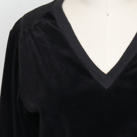 1970s Velour V Neck Crop