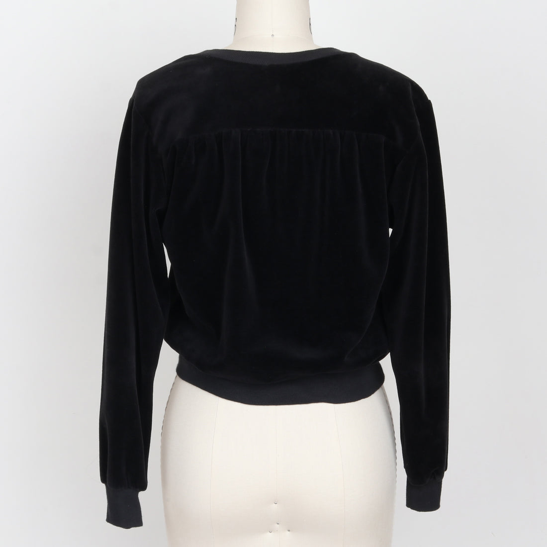 1970s Velour V Neck Crop