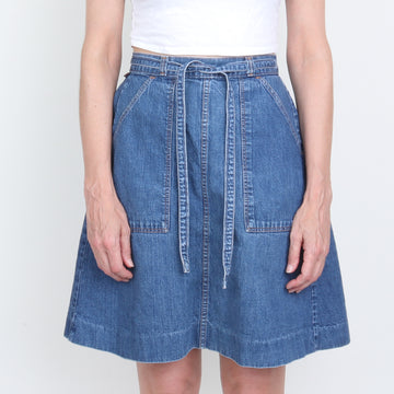70s Denim Wrap Skirt
