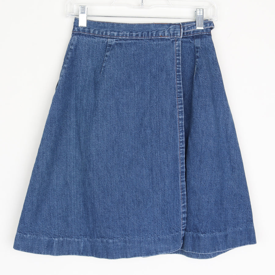 70s Denim Wrap Skirt