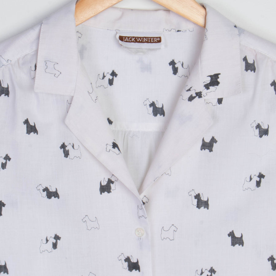 Scotty Dog Print Blouse