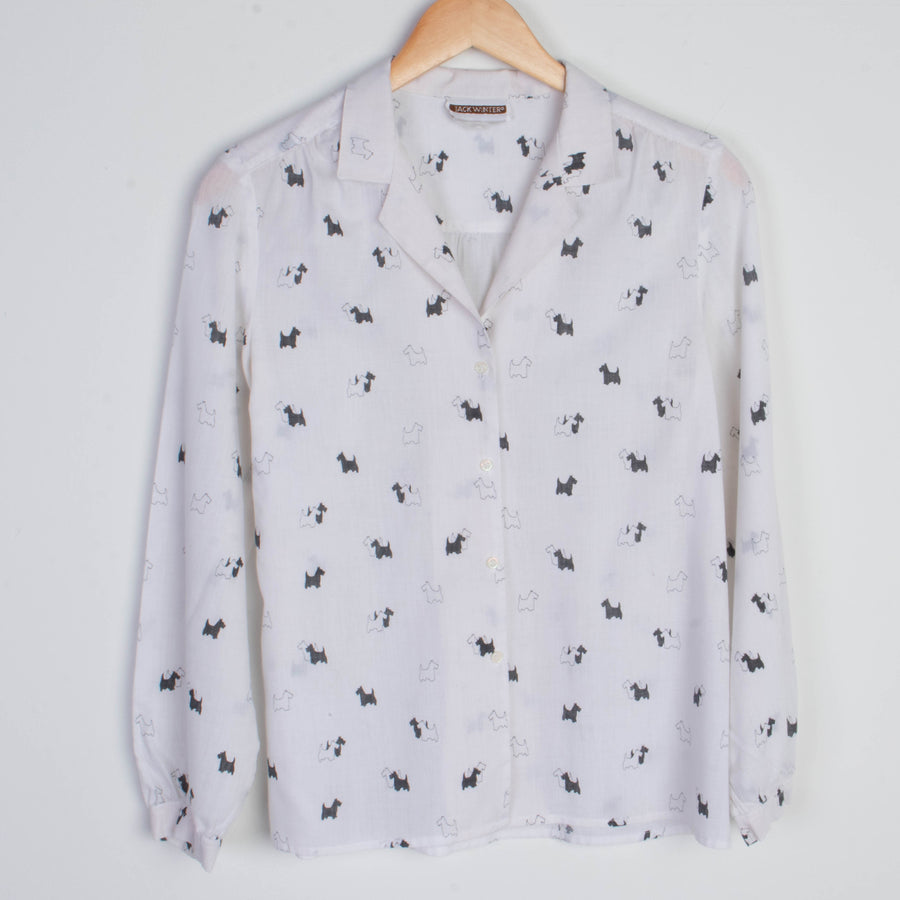 Scotty Dog Print Blouse