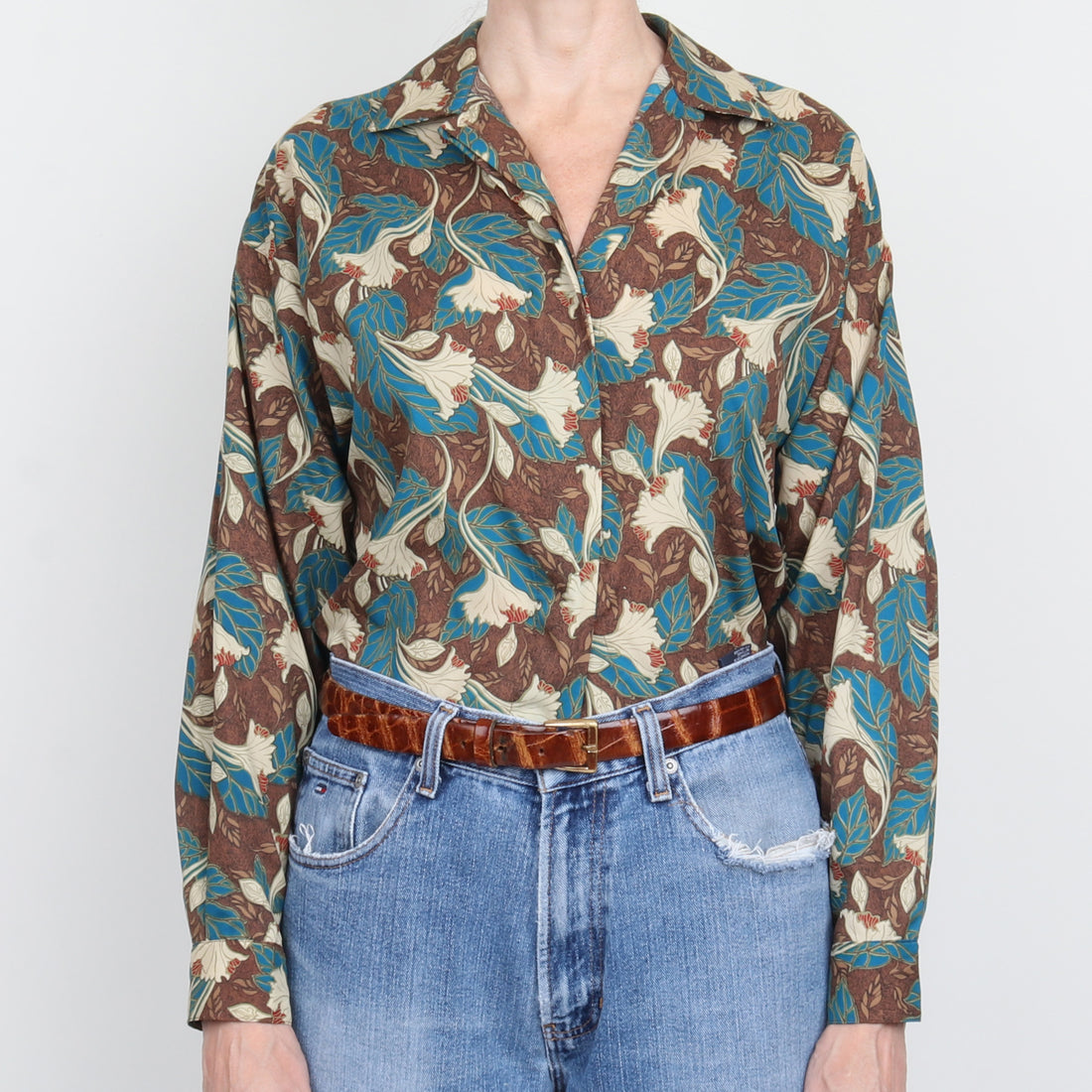 80s Diane Von Furstenberg Printed Blouse