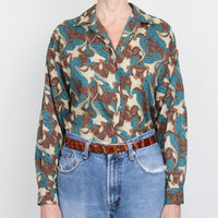 80s Diane Von Furstenberg Printed Blouse