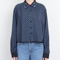 Diane Von Furstenberg Silk Crop Shirt XXL