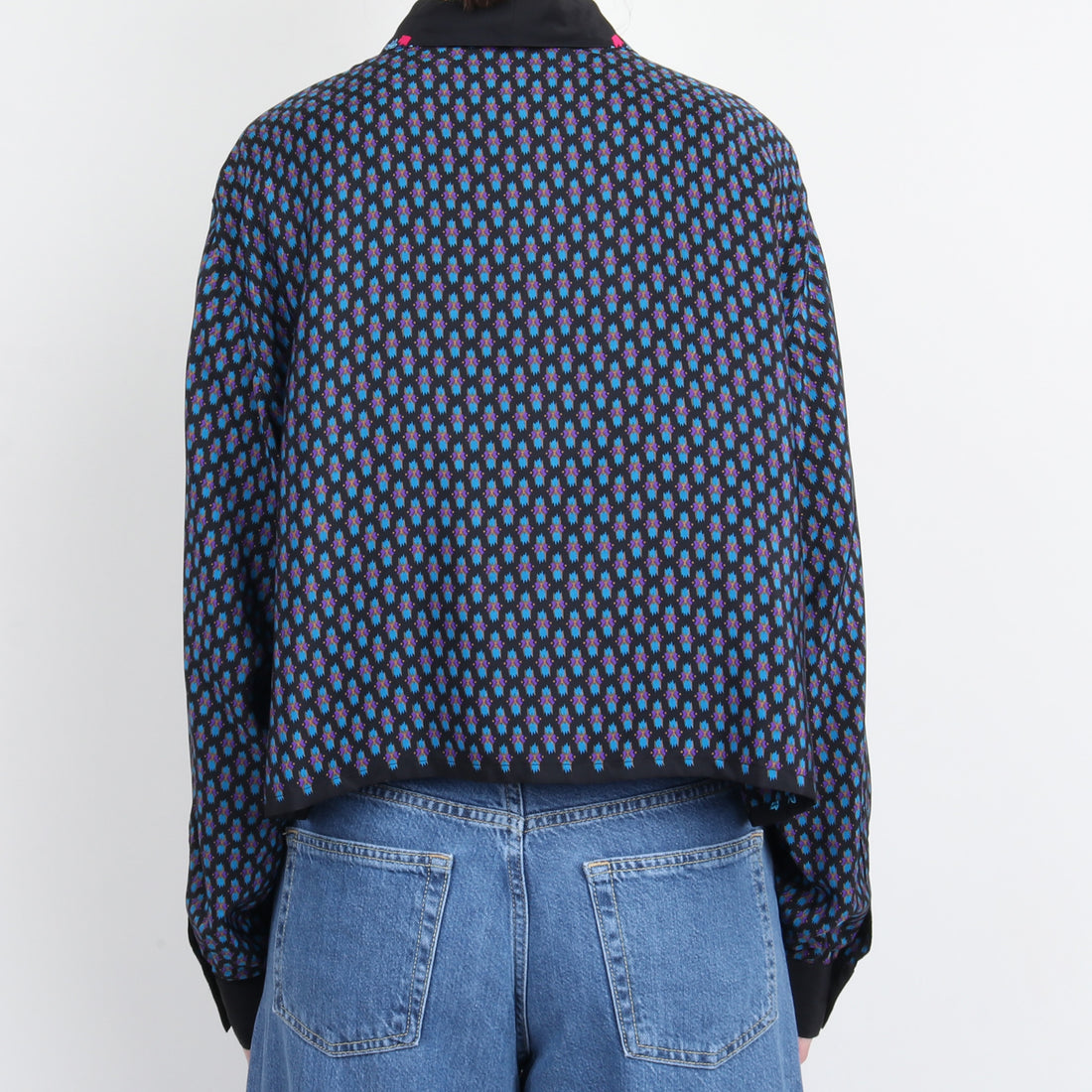 Diane Von Furstenberg Silk Crop Shirt XXL