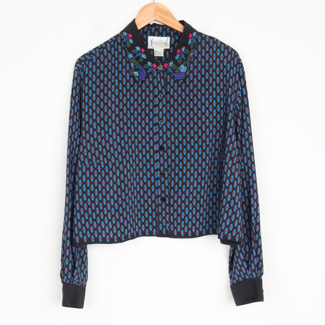 Diane Von Furstenberg Silk Crop Shirt XXL