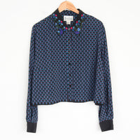 Diane Von Furstenberg Silk Crop Shirt XXL