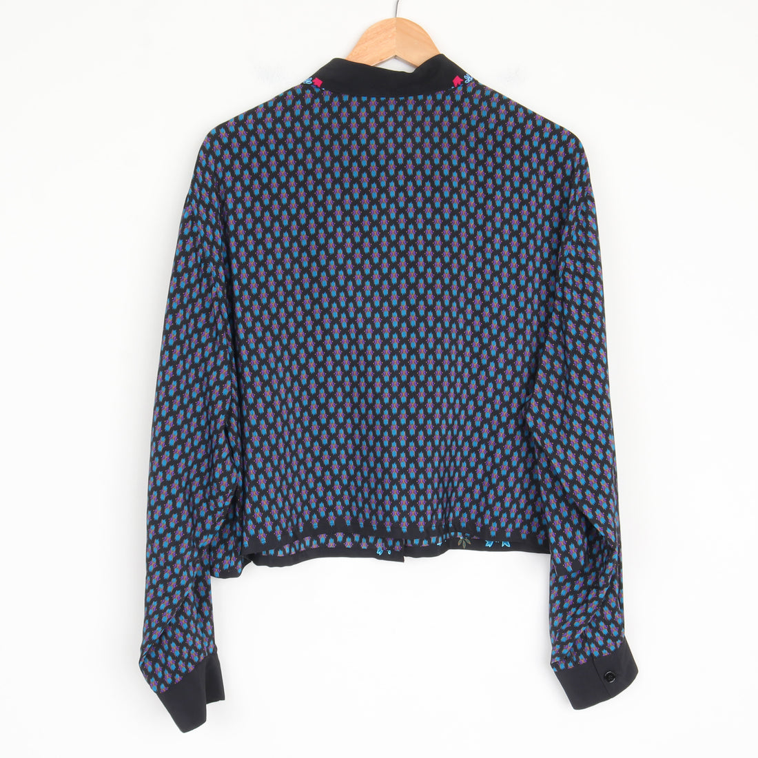 Diane Von Furstenberg Silk Crop Shirt XXL