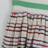 1970s Embroidered Stripe Patio Skirt S