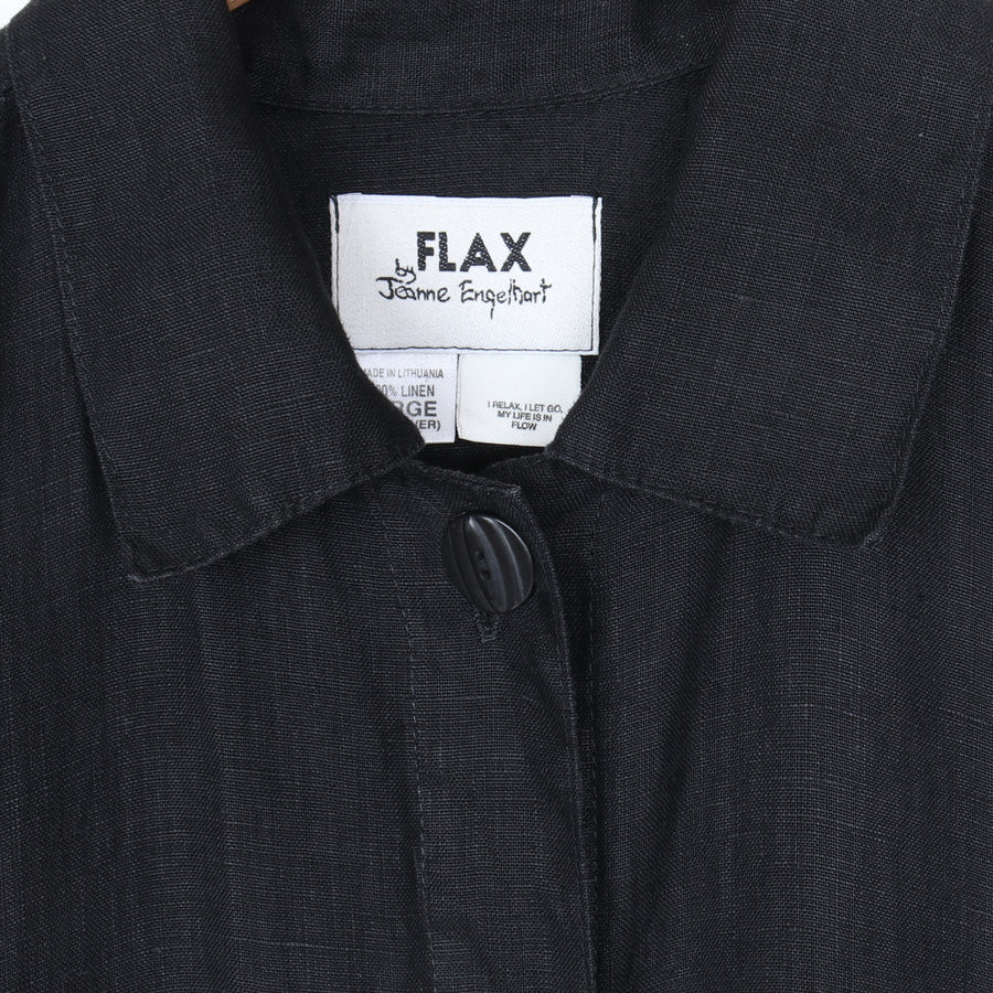 Black Linen Maxi Dress / Duster