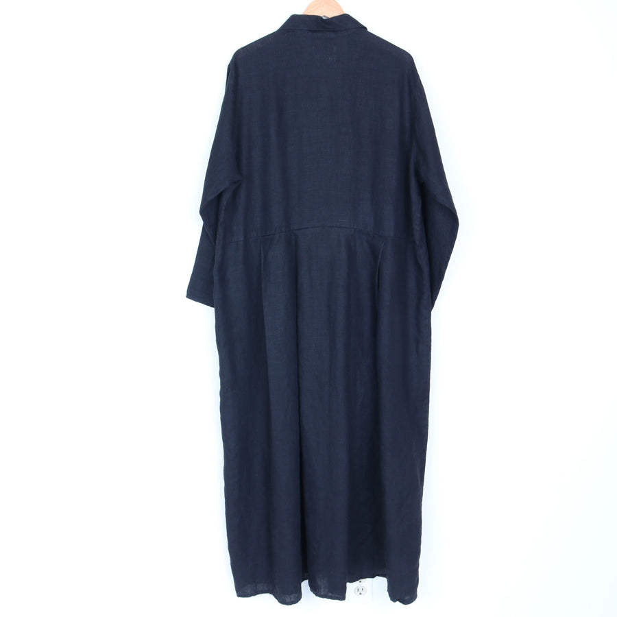 Black Linen Maxi Dress / Duster