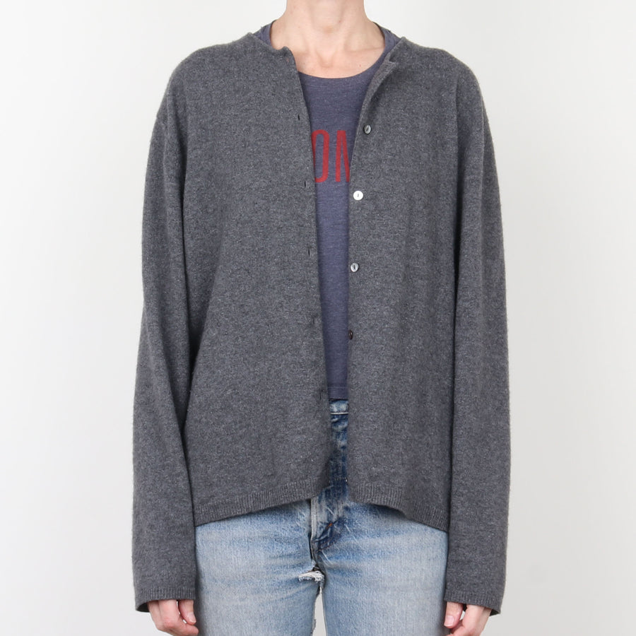 Charcoal Cashmere Cardigan