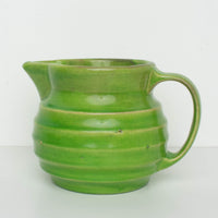 Green Ribbed Ceramic Pitcher