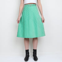 70s Green Corduroy Midi Skirt
