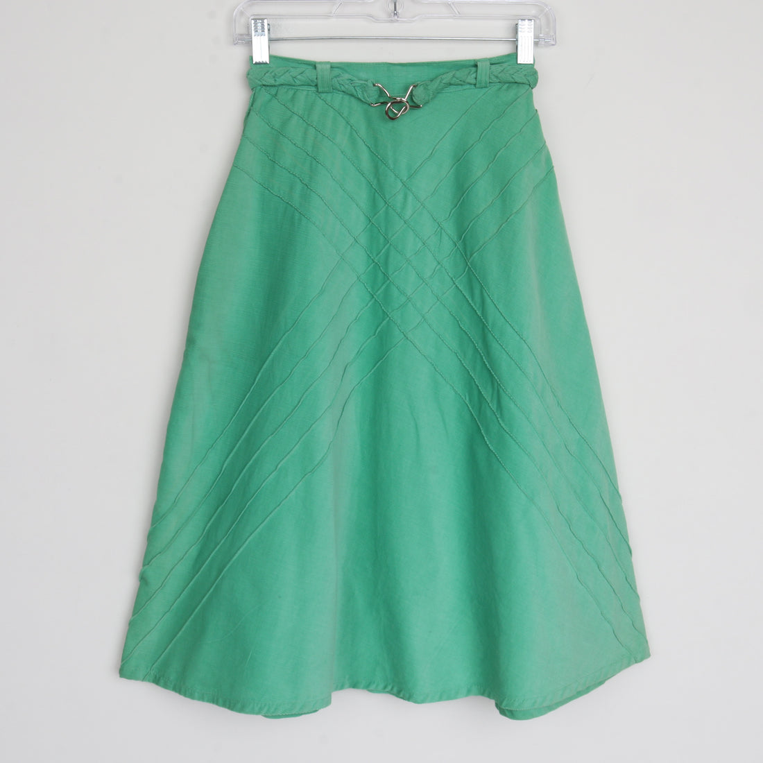 70s Green Corduroy Midi Skirt