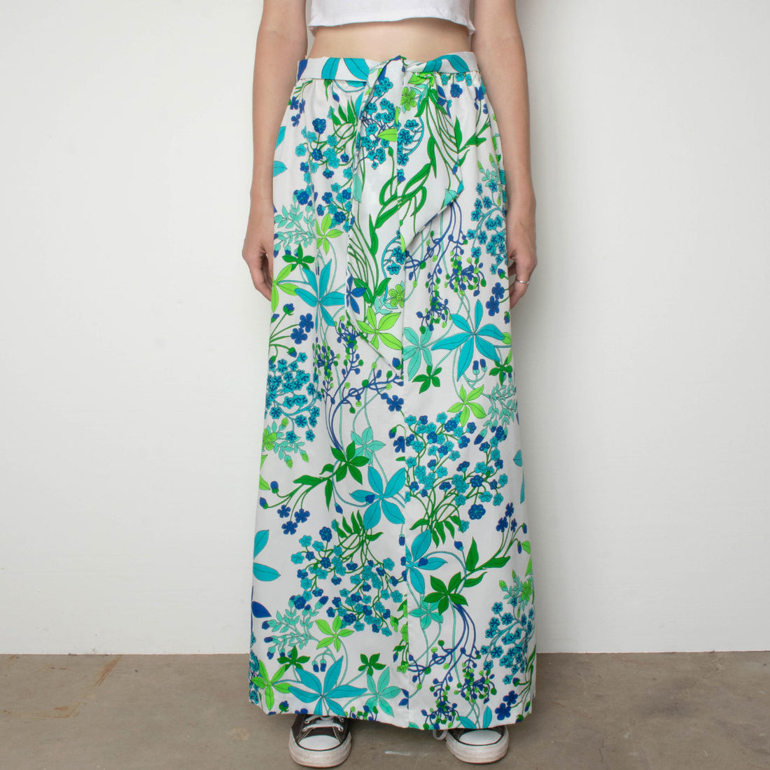 70s Floral Maxi Skirt