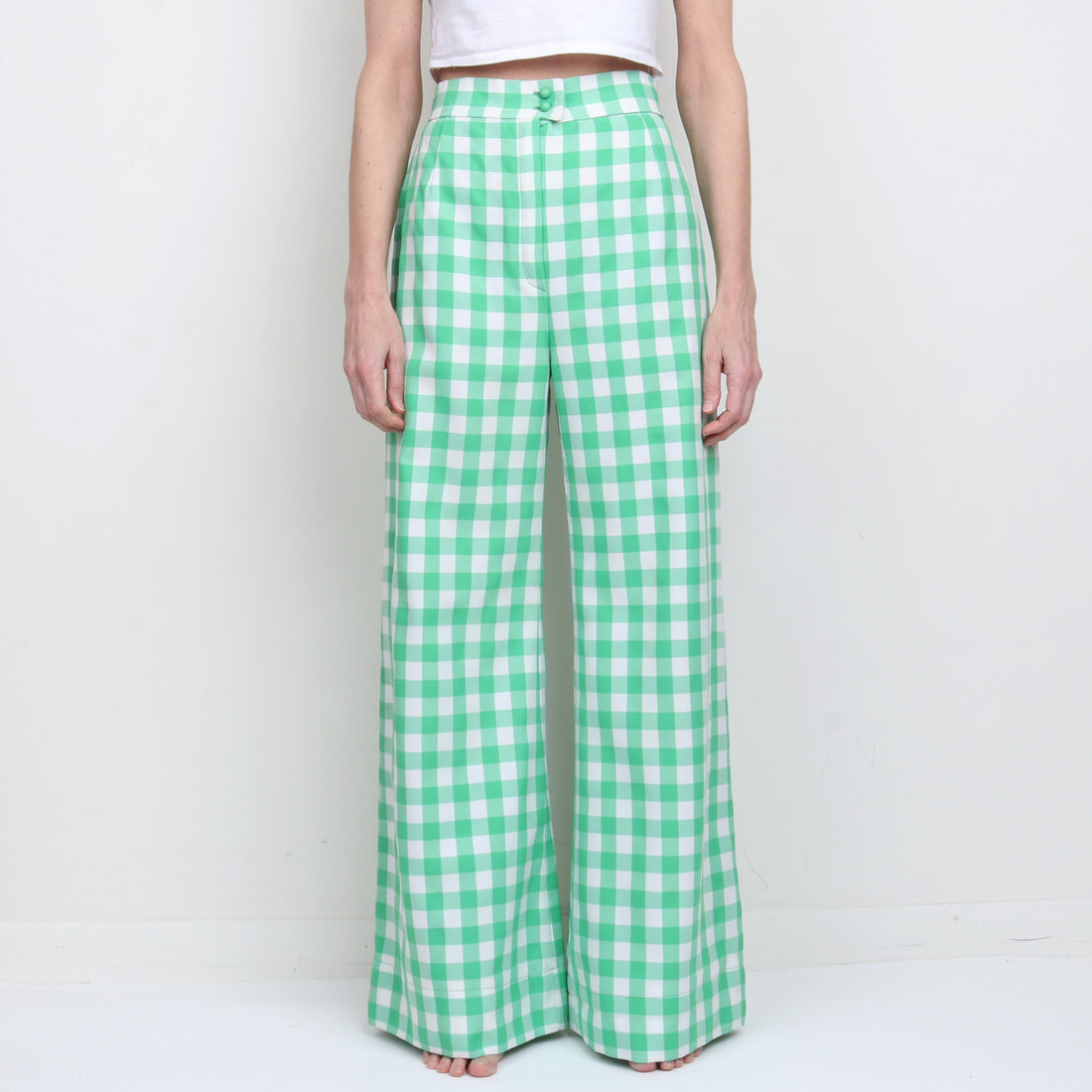 70s Gingham Wide Leg Pants
