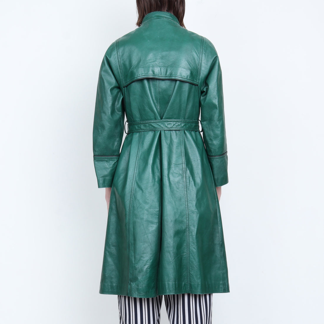 Green Leather Trench Coat