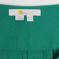 Green Linen Midi Skirt L