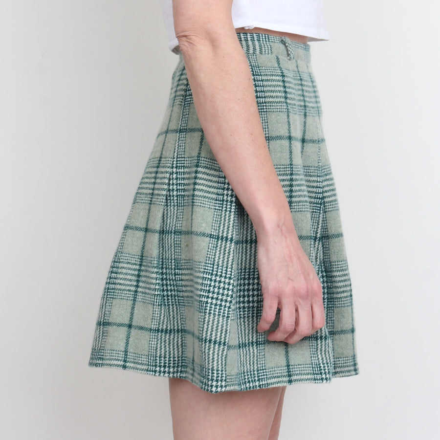 70s Plaid Wool Skirt