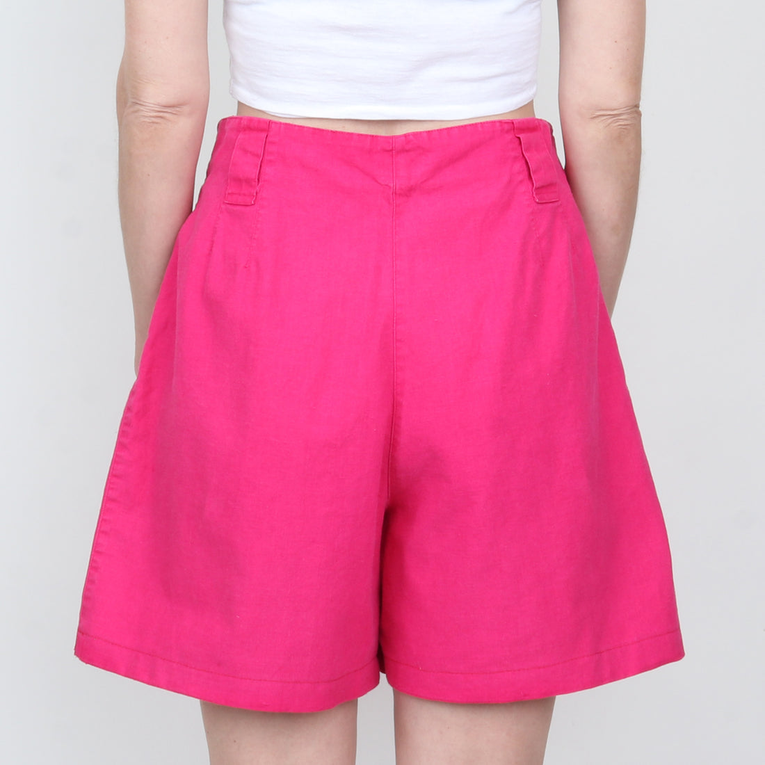 Magenta Linen/Cotton Shorts