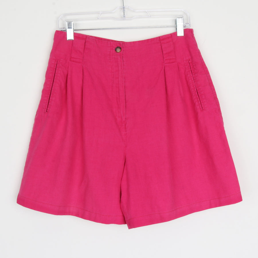 Magenta Linen/Cotton Shorts