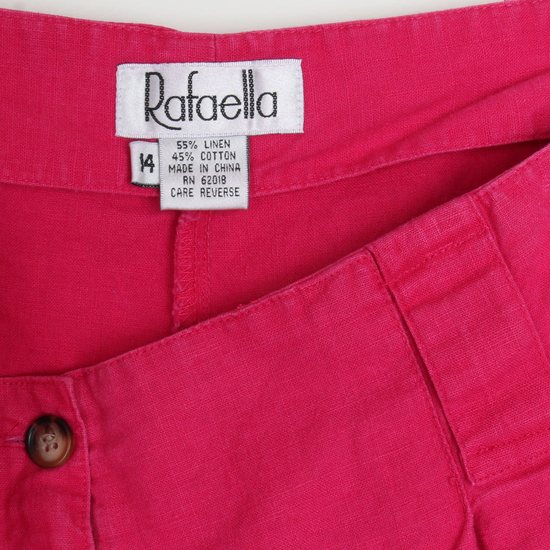 Magenta Linen/Cotton Shorts