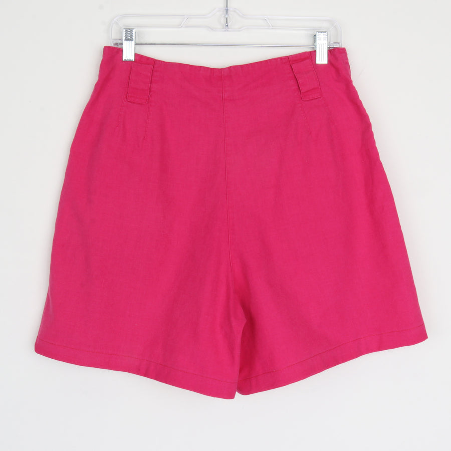 Magenta Linen/Cotton Shorts