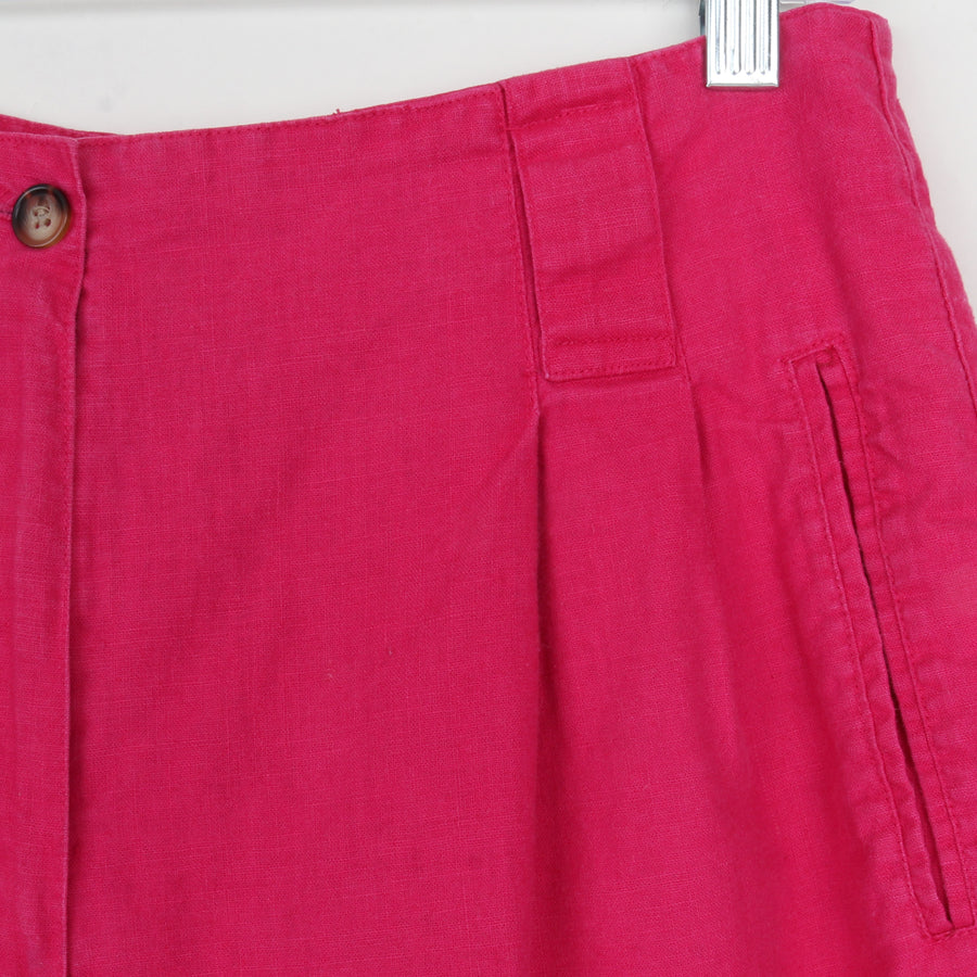 Magenta Linen/Cotton Shorts