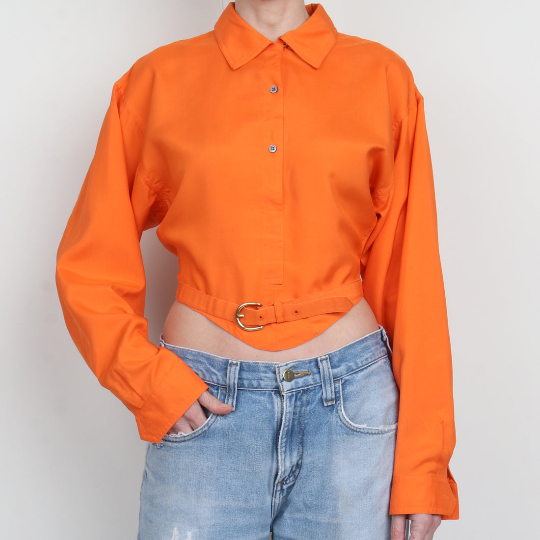 Vintage 80s/90s Isaac Mizrahi Silk Crop Blouse