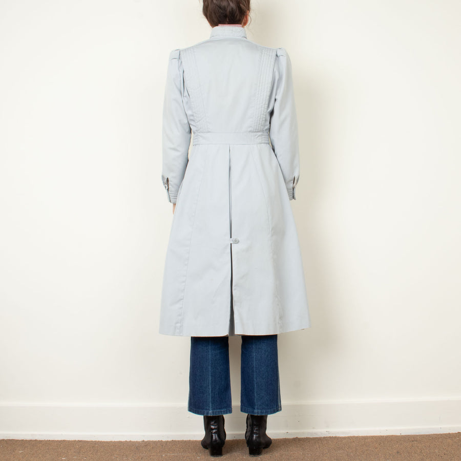 80s Pale Blue Trench Coat