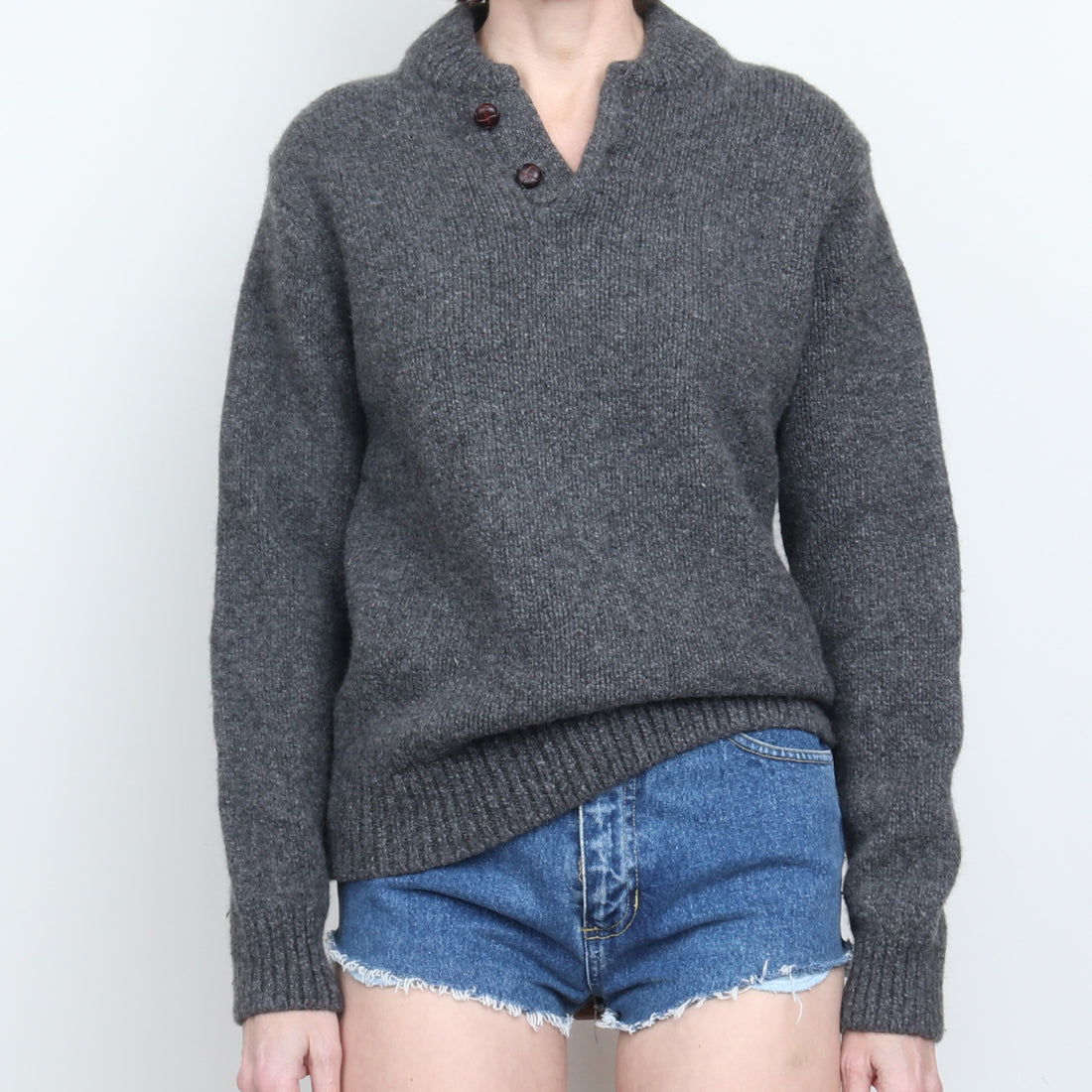 L.L.Bean Lambswool Henley Sweater