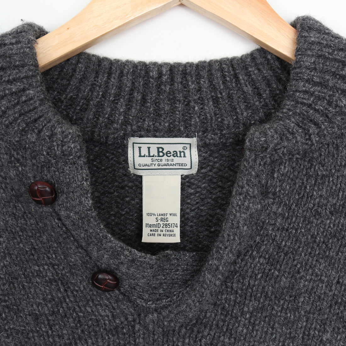 L.L.Bean Lambswool Henley Sweater