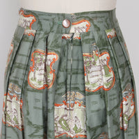 1970s Colonial Print Maxi Skirt S