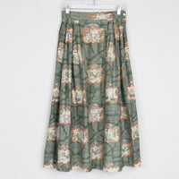 1970s Colonial Print Maxi Skirt S