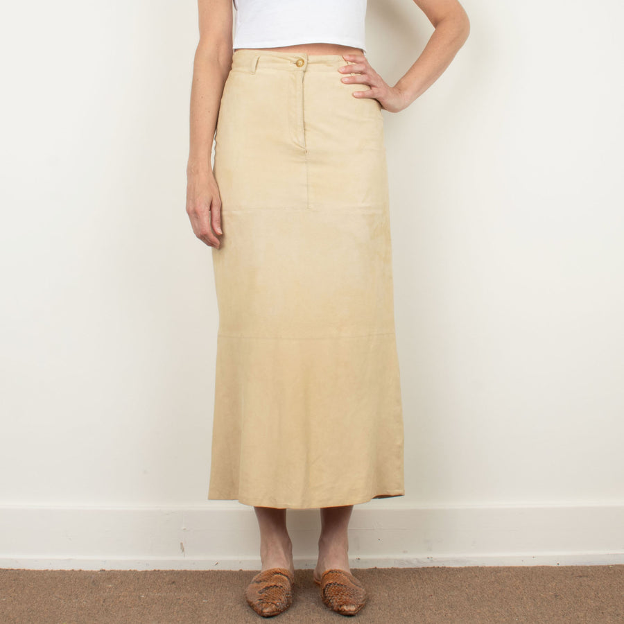 Max Mara Lamb Suede Maxi Skirt