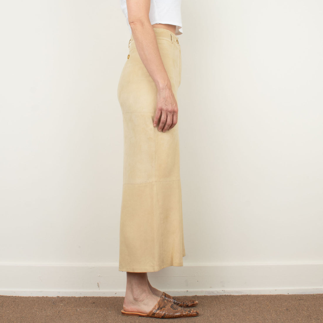 Max Mara Lamb Suede Maxi Skirt