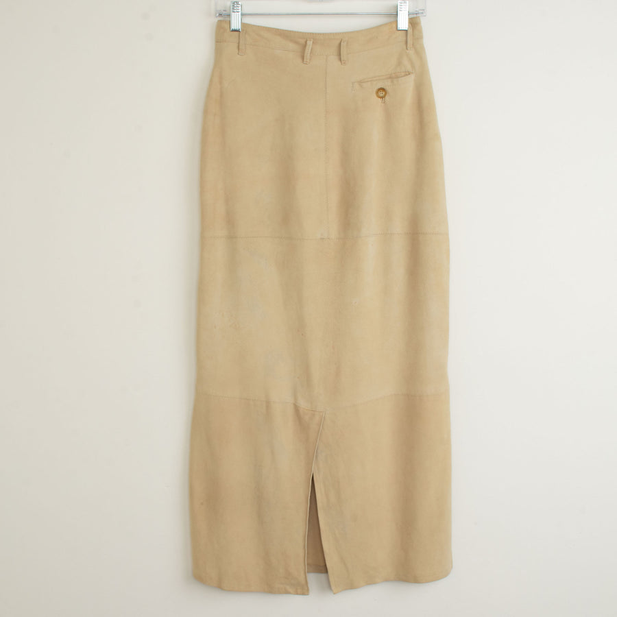 Max Mara Lamb Suede Maxi Skirt