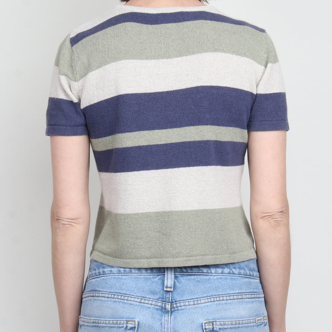 Stripe Silk Knit Top S/M