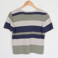 Stripe Silk Knit Top S/M